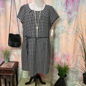 NWT📌Shelby & Palmer Dash - Dot Clean Lines Work to Weekend Dress with Pockets
